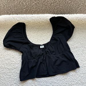 Aritzia Puff Sleeve Tie Top